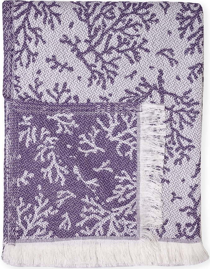 Fialový pléd s podílem bavlny Euromant Summer Coral