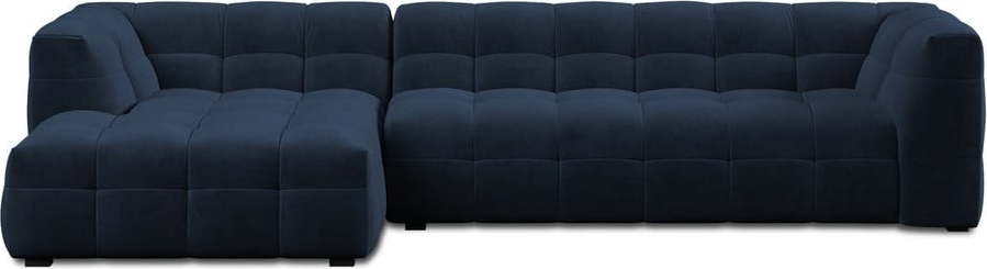 Modrá sametová rohová pohovka Windsor & Co Sofas Vesta
