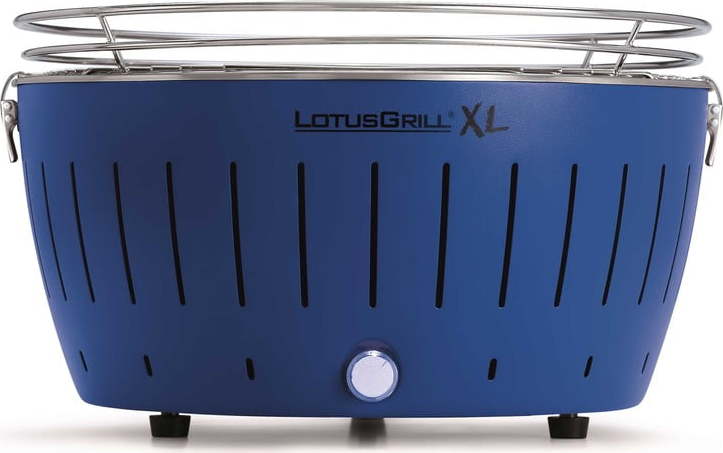 Modrý bezkouřový gril na uhlí LotusGrill XL LotusGrill