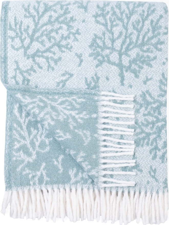 Světle modrý pléd s podílem bavlny Euromant Mykonos