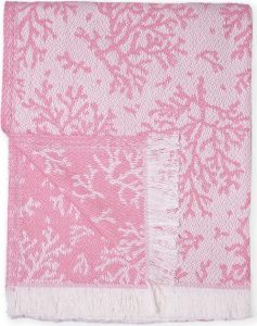 Tmavě růžový pléd s podílem bavlny Euromant Summer Coral