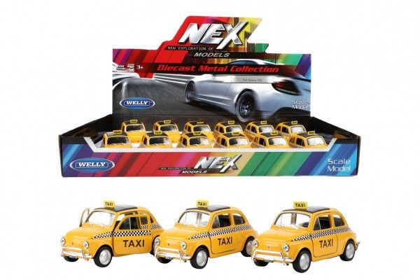 Auto Welly taxi Fiat Nuova 500 žluté kov/plast 10