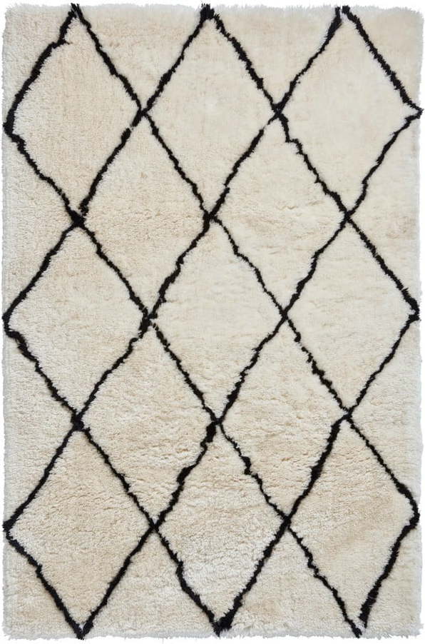Krémově bílý koberec s černými detaily Think Rugs Morocco