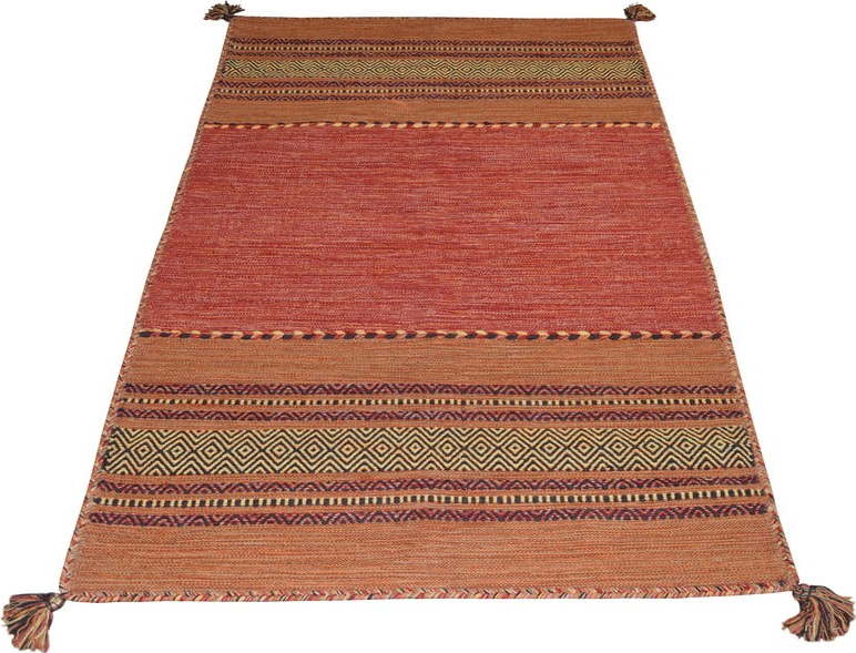 Oranžový bavlněný koberec Webtappeti Antique Kilim