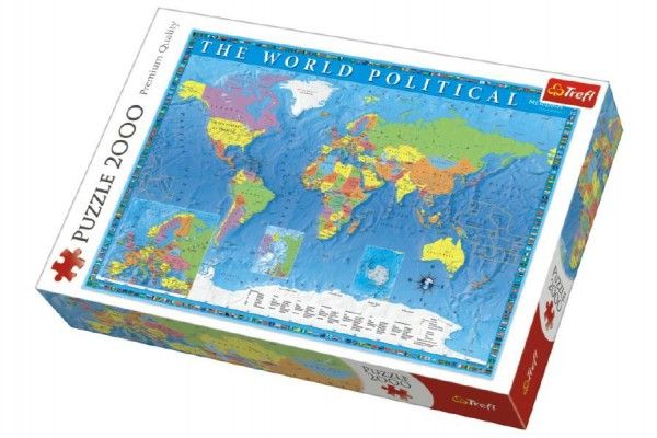 Puzzle Politická mapa světa 2000 dílků 96x68cm v krabici 40x27x6cm Teddies